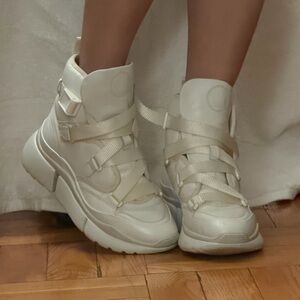 Chloe Cream High-Top Sneakers sonnie western